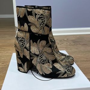 Gold Sequin Appliqué Booties